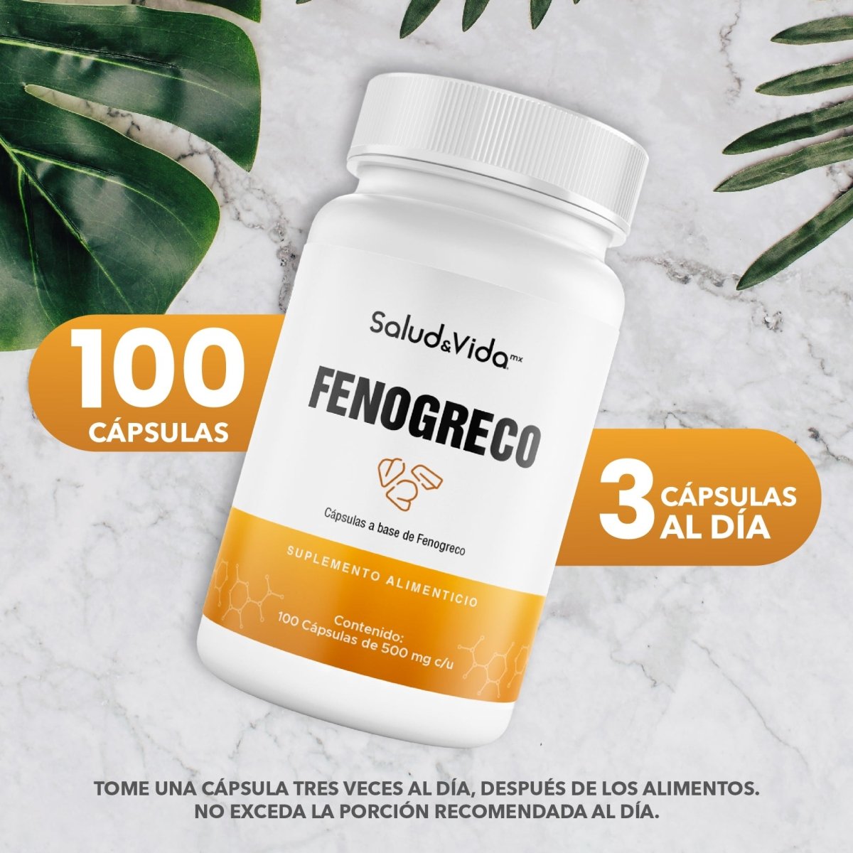 3x2 Fenogreco 100 Cápsulas Alholva Suplementos - SaludVida México