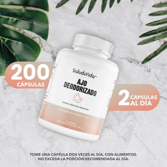 Ajo en cápsulas sin olor 500mg 200 Cápsulas - SaludVida México