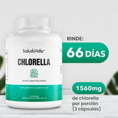 Alga Chlorella 200 Cápsulas Pared Rota y Orgánica - SaludVida México