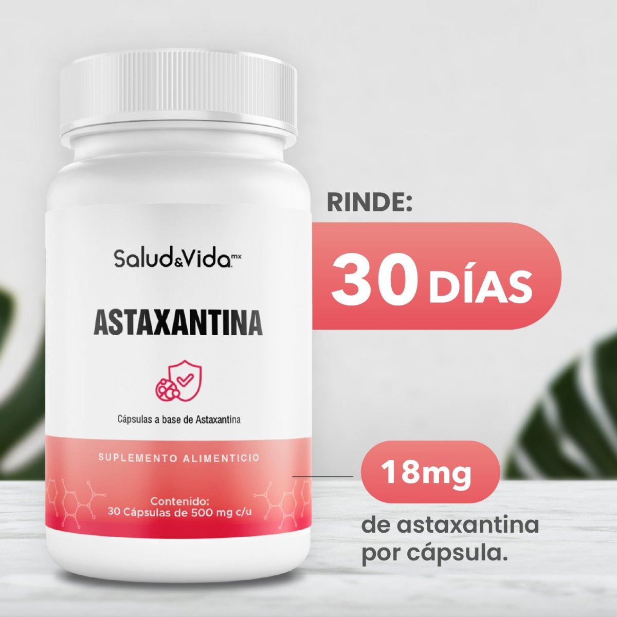 Astaxantina 18mg - SaludVida México