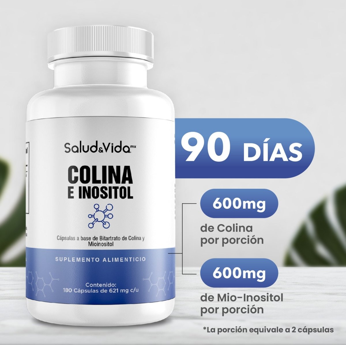 Colina & Myo - Inositol 600mg 180 Cápsulas - SaludVida México