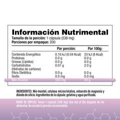 Myo Inositol Puro 500mg 200 Cápsulas - SaludVida México